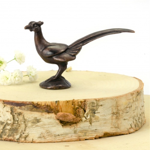 Miniature Bronze Pheasant Sculpture